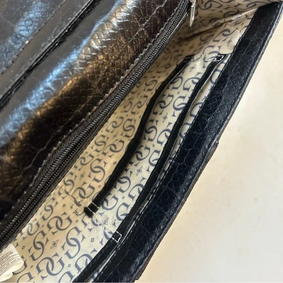 Guess women’s black animal print jewelled clutch - Picture 8 of 12